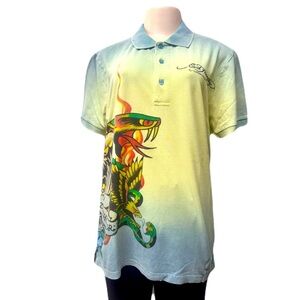 Ed Hardy by Christian Audiger 'Death Before Dishonor' Polo Size M